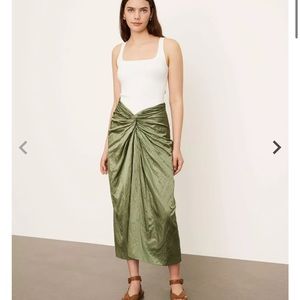 Vince Wrap Design Slip Skirt Green 6